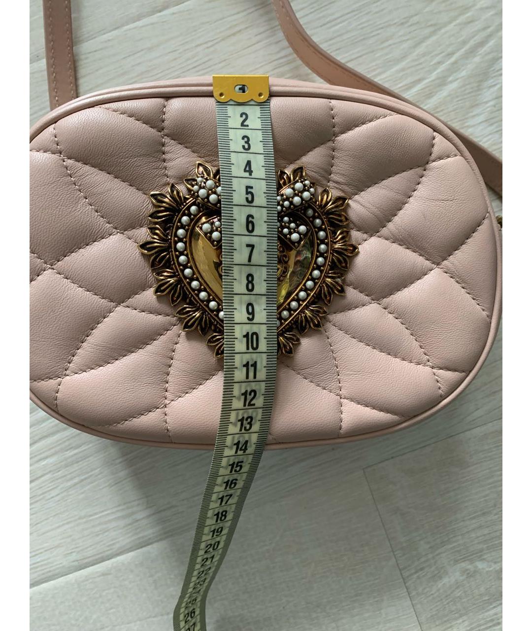 DOLCE&GABBANA Розовая кожаная сумка через плечо, фото 7