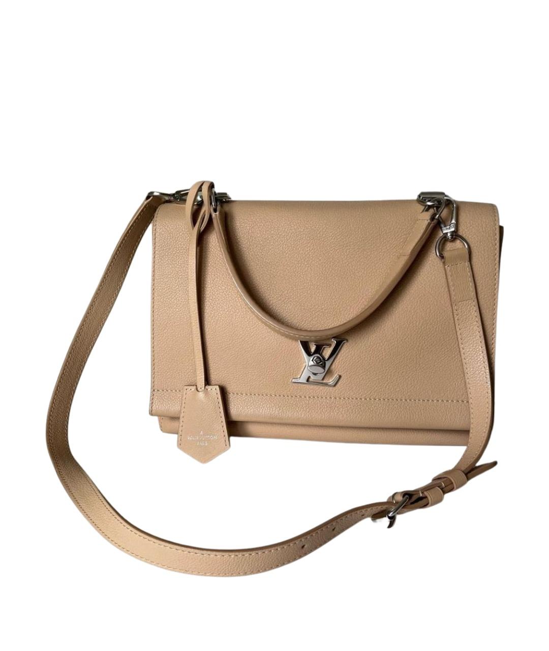 LOUIS VUITTON Бежевая кожаная сумка с короткими ручками, фото 1