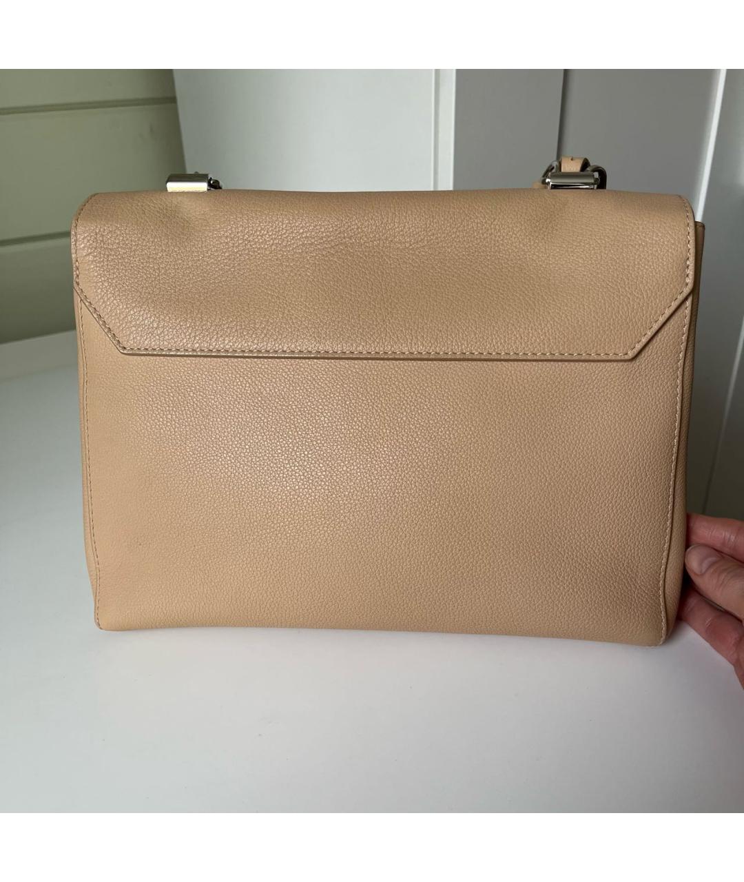 LOUIS VUITTON Бежевая кожаная сумка с короткими ручками, фото 8