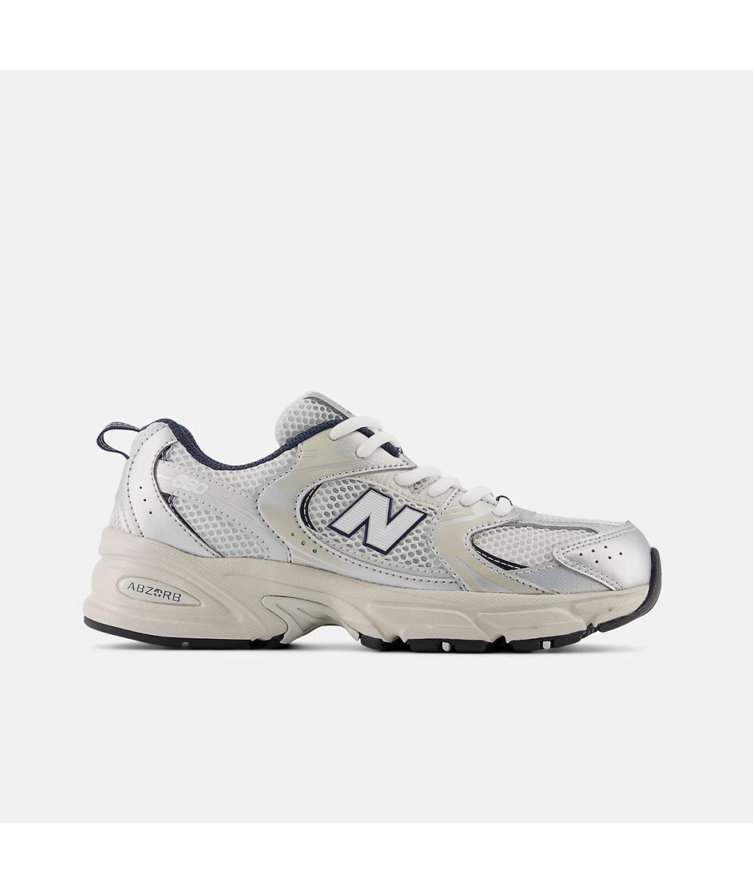 NEW BALANCE Серебряные кожаные кроссовки, фото 7