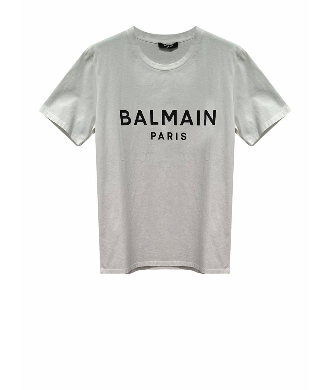 BALMAIN Белая хлопковая футболка, фото 1