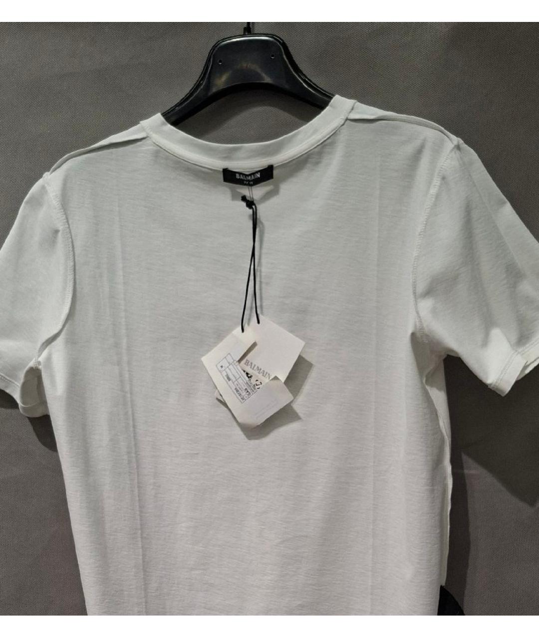 BALMAIN Белая хлопковая футболка, фото 3