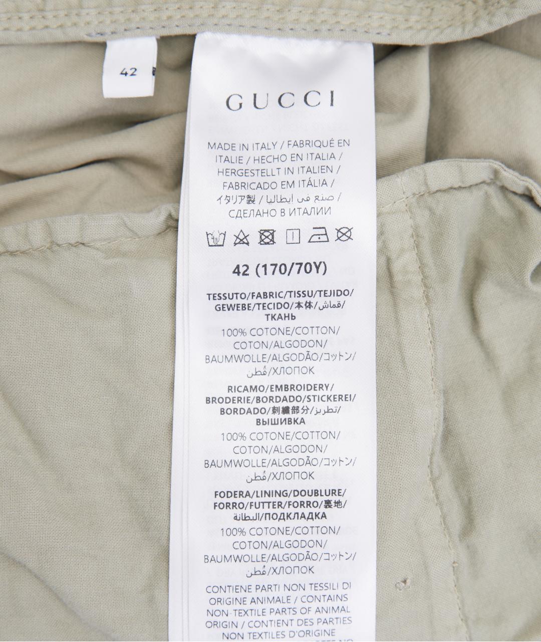 GUCCI Хаки хлопковые шорты, фото 6