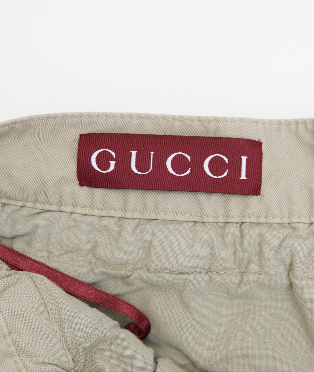GUCCI Хаки хлопковые шорты, фото 4