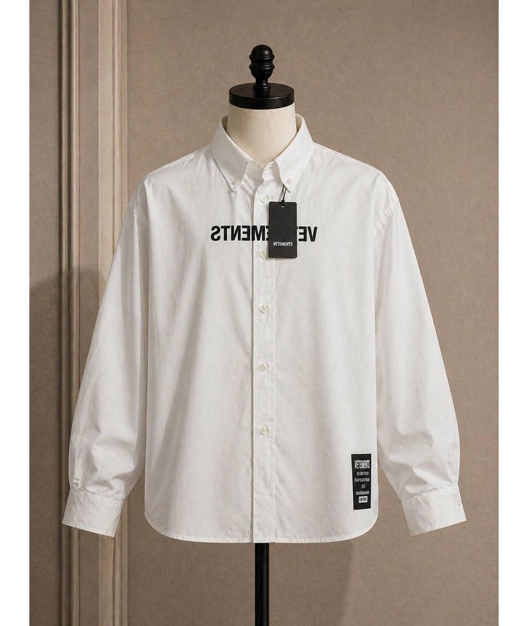 VETEMENTS Белая хлопковая кэжуал рубашка, фото 7