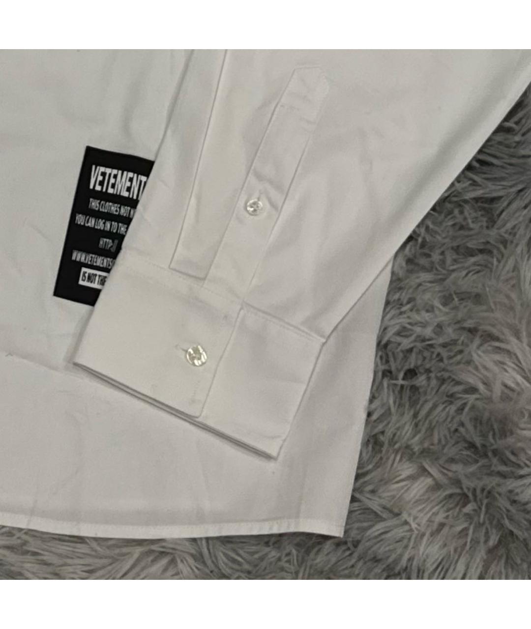 VETEMENTS Белая хлопковая кэжуал рубашка, фото 4