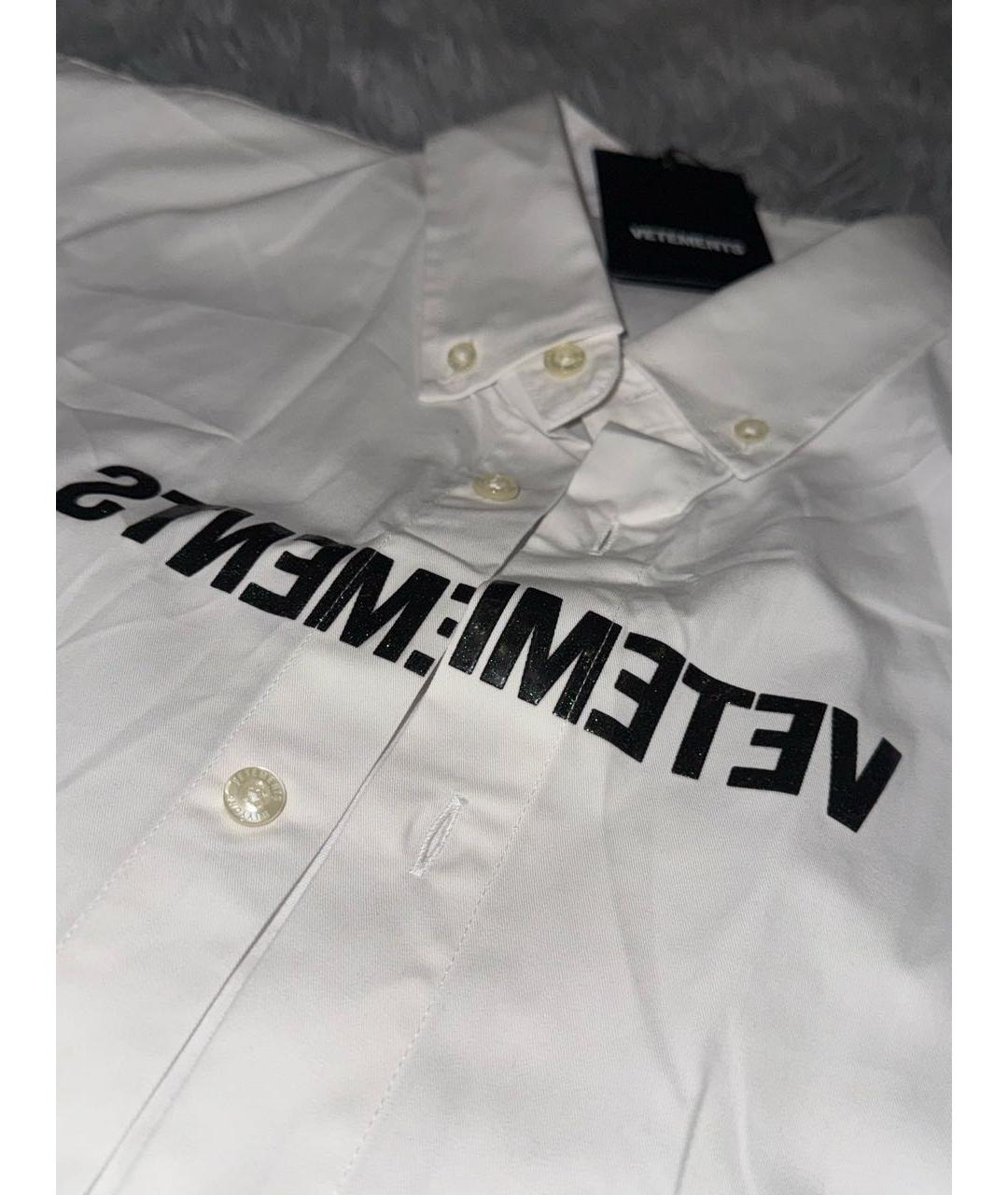 VETEMENTS Белая хлопковая кэжуал рубашка, фото 5