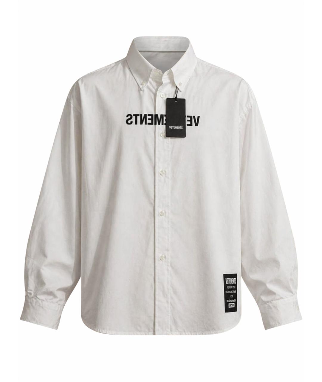 VETEMENTS Белая хлопковая кэжуал рубашка, фото 1