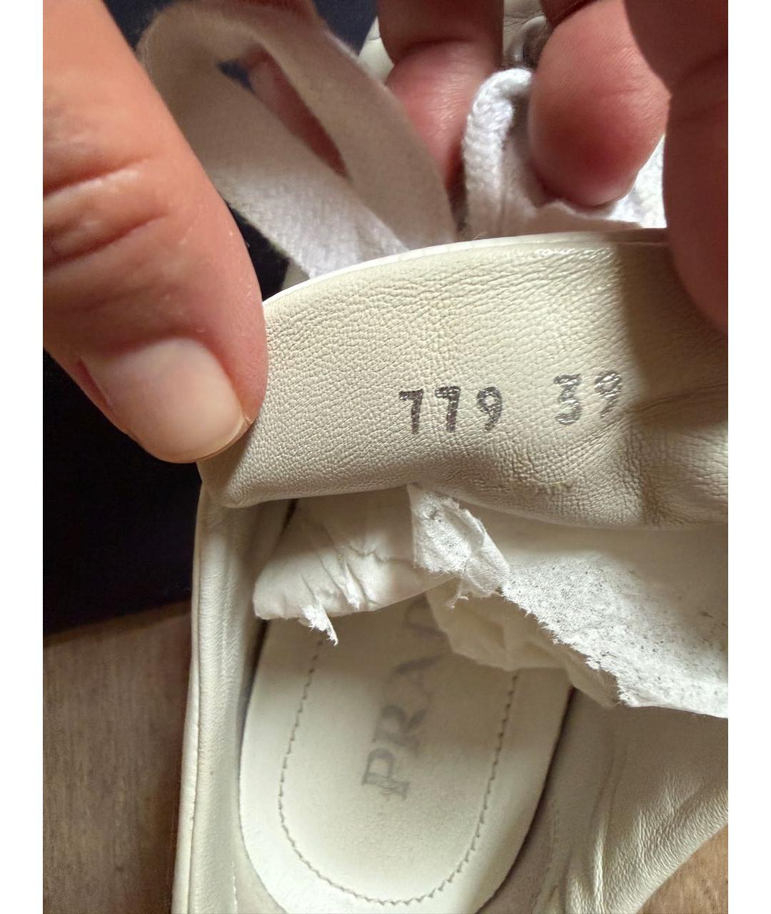 PRADA Белые кожаные кеды, фото 5