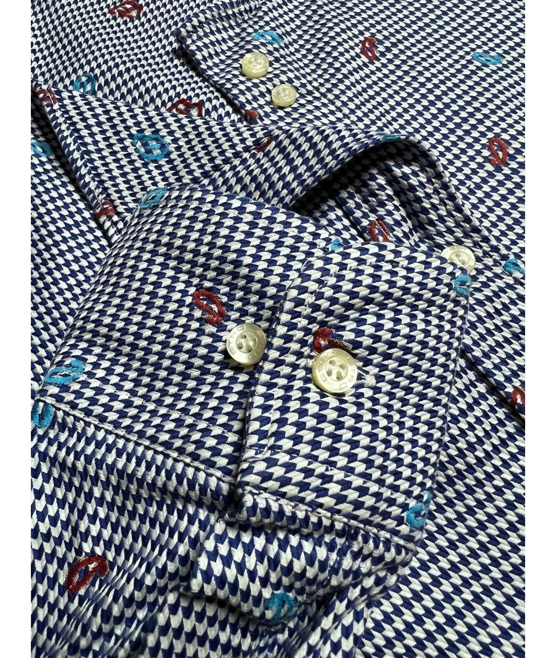 ETRO Голубая хлопковая кэжуал рубашка, фото 6