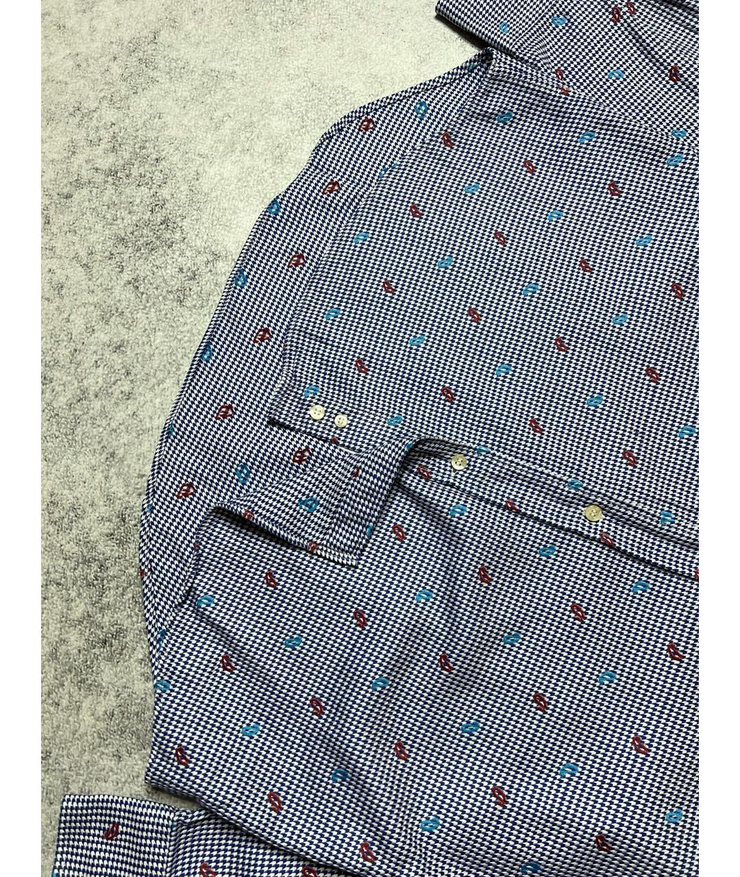 ETRO Голубая хлопковая кэжуал рубашка, фото 4