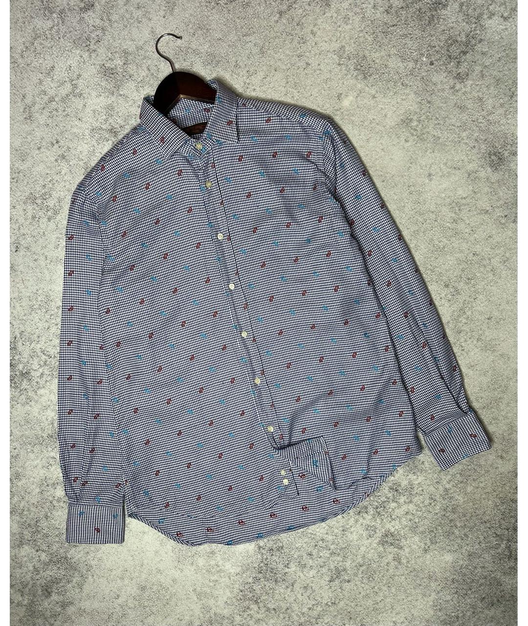 ETRO Голубая хлопковая кэжуал рубашка, фото 9