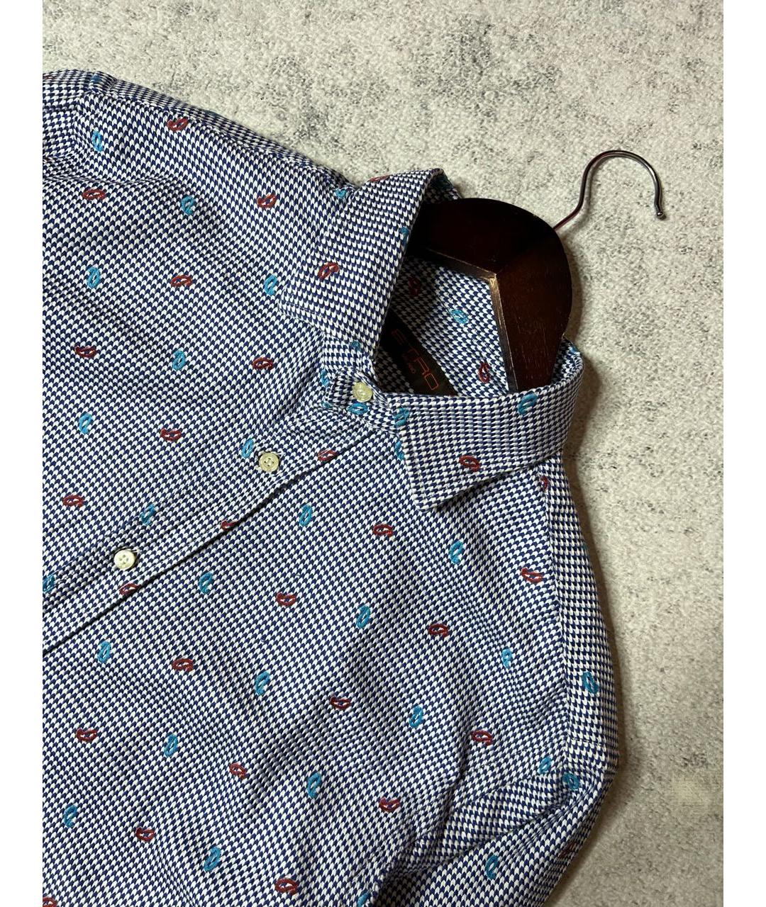 ETRO Голубая хлопковая кэжуал рубашка, фото 3