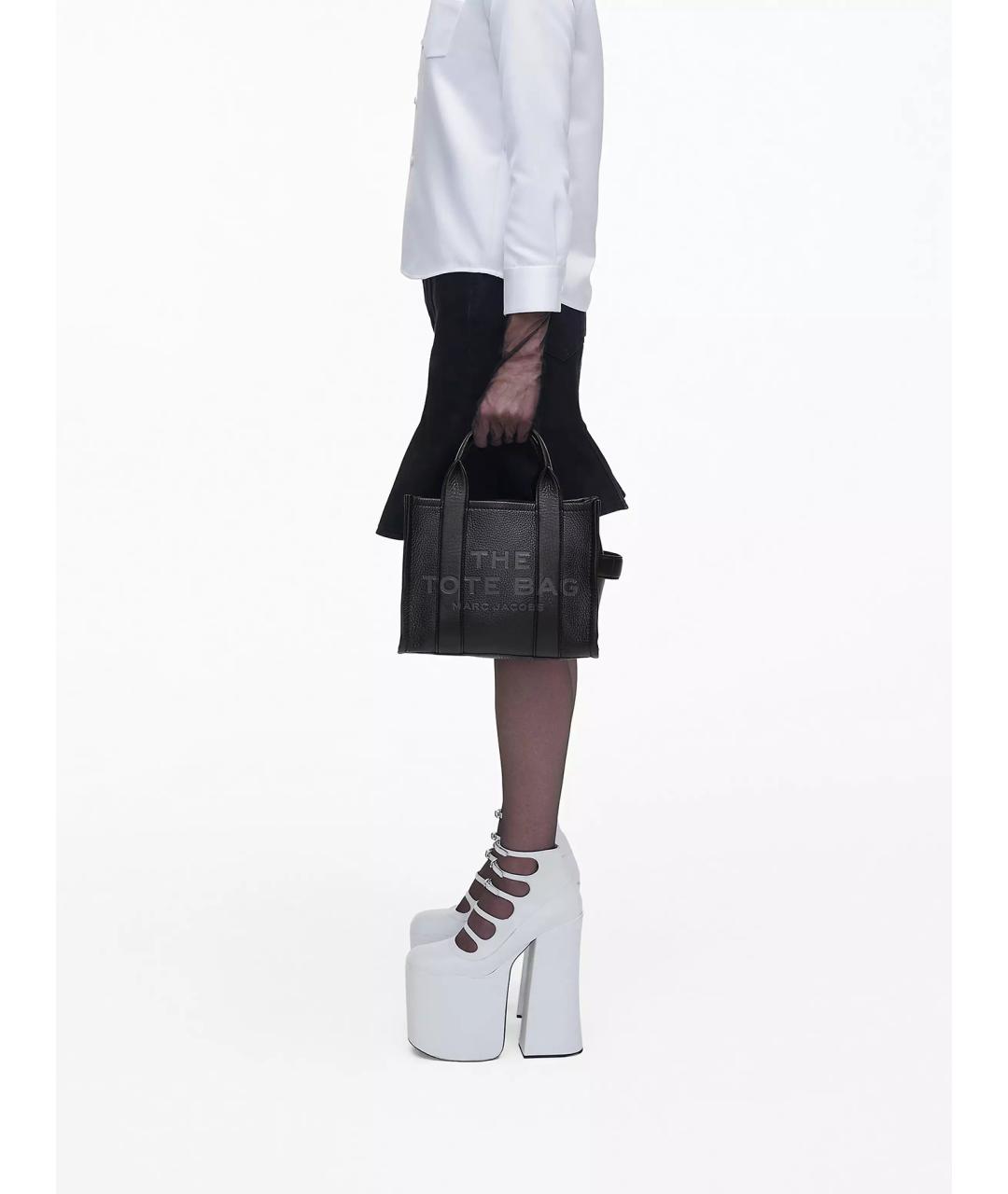 MARC JACOBS Черная кожаная сумка тоут, фото 8