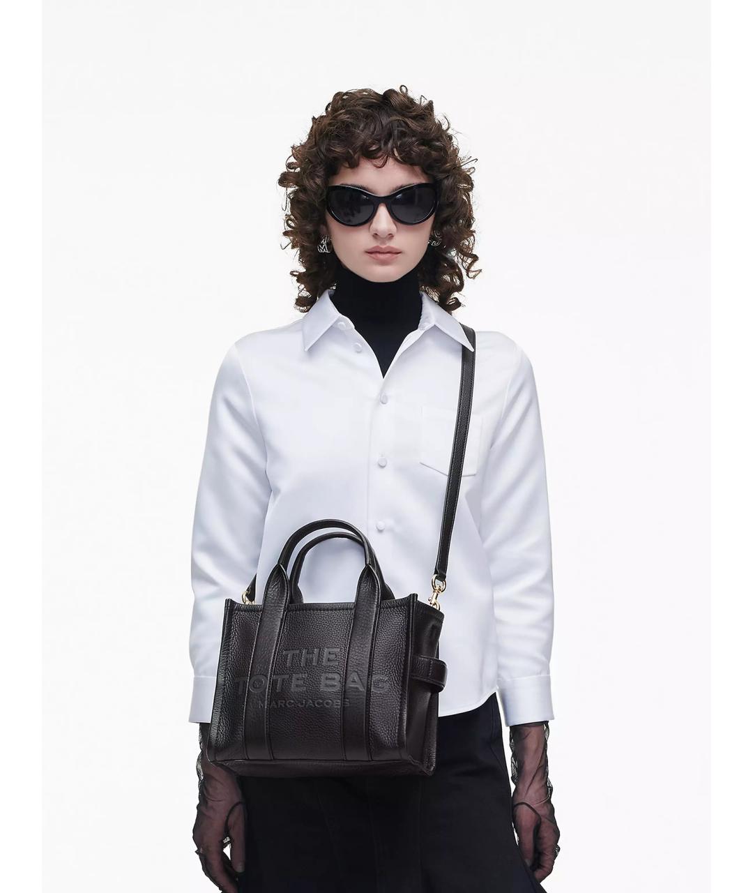 MARC JACOBS Черная кожаная сумка тоут, фото 2
