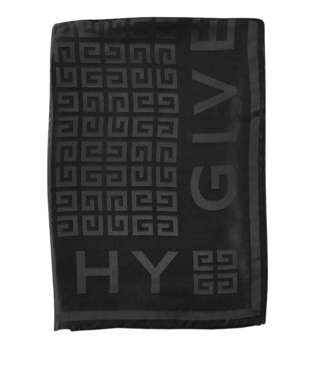 GIVENCHY Черный шелковый шарф, фото 1