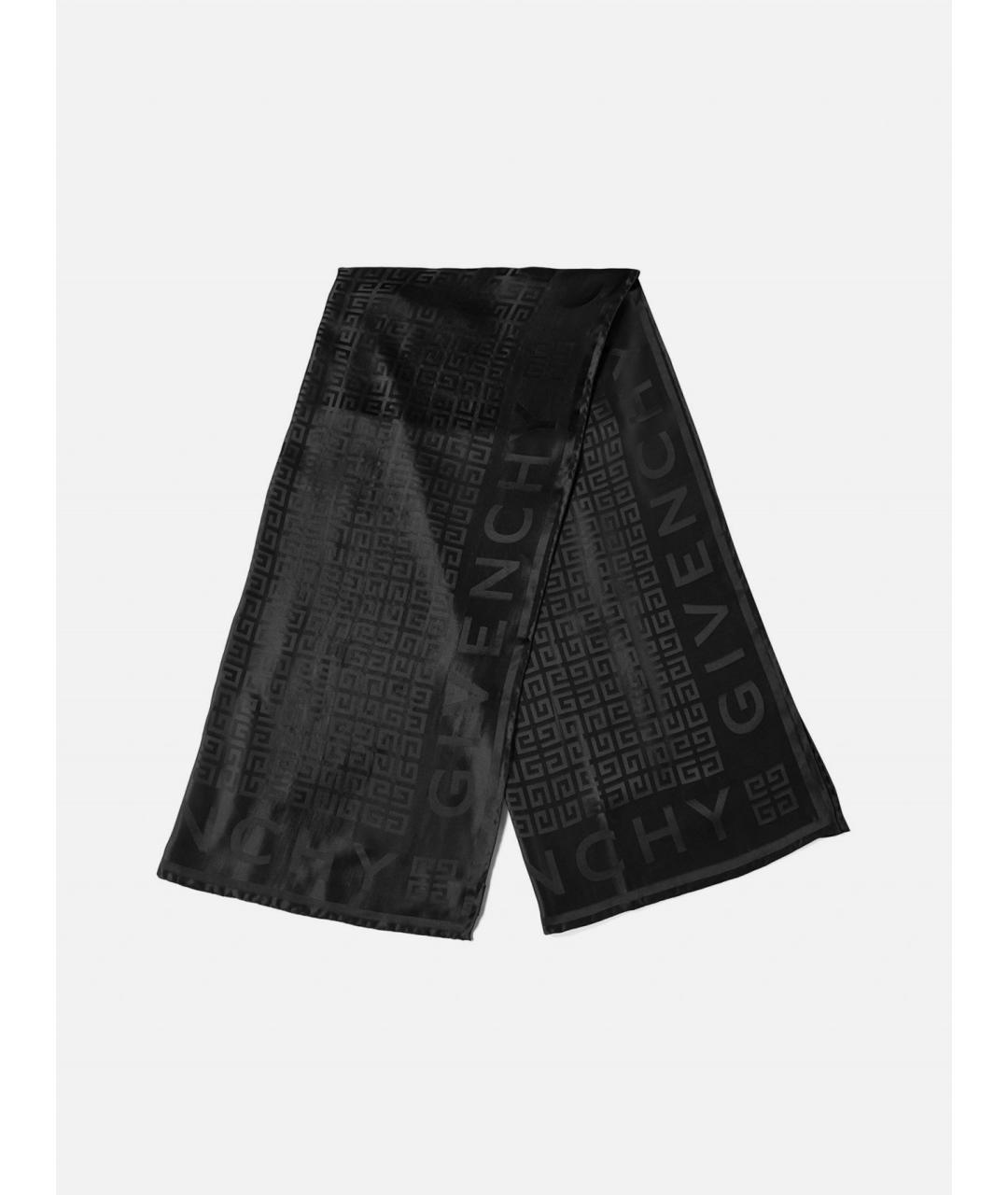 GIVENCHY Черный шелковый шарф, фото 3