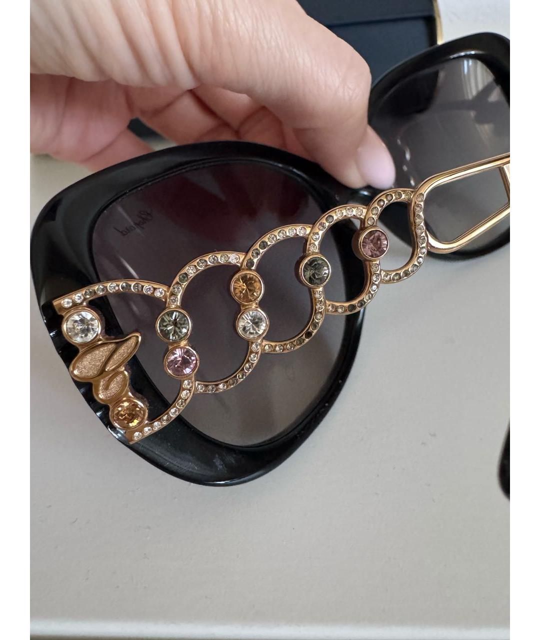 CHOPARD Черные пластиковые солнцезащитные очки, фото 4