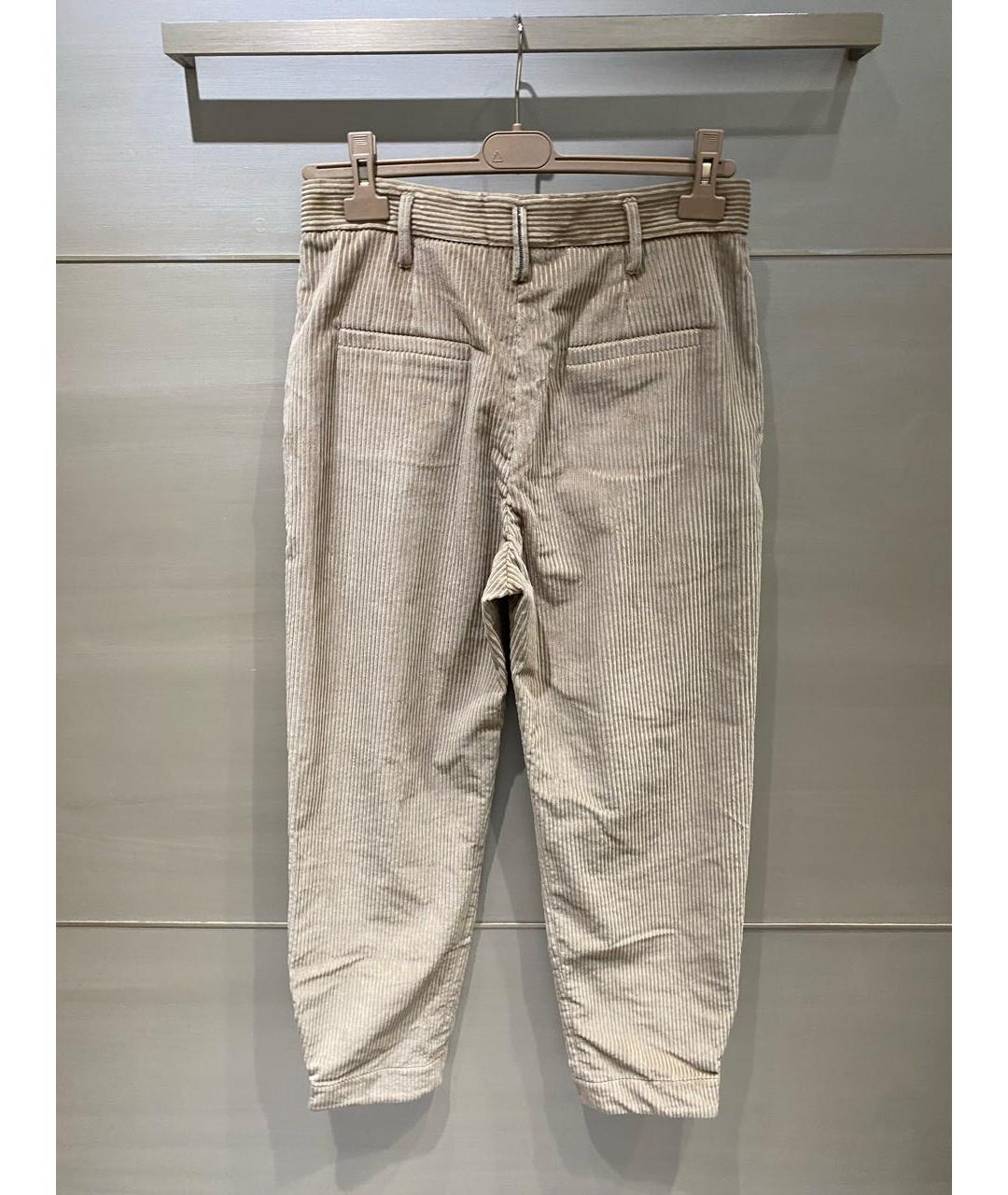 BRUNELLO CUCINELLI Бежевые хлопковые брюки широкие, фото 2