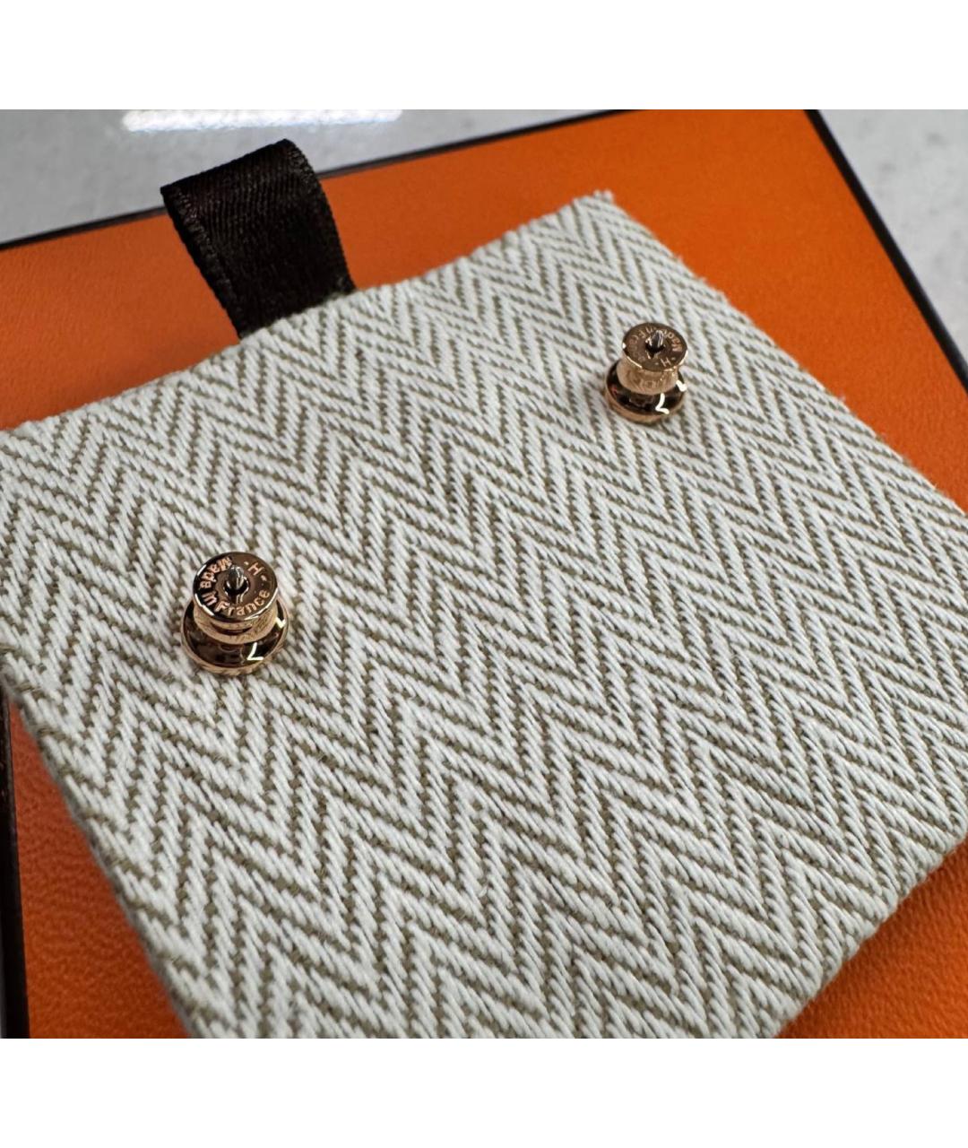 HERMES Золотые металлические серьги, фото 2