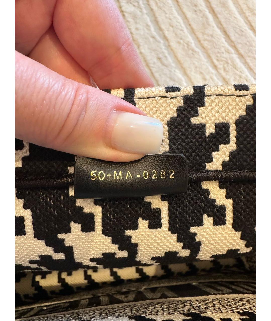 CHRISTIAN DIOR Черная жаккардовая сумка тоут, фото 5