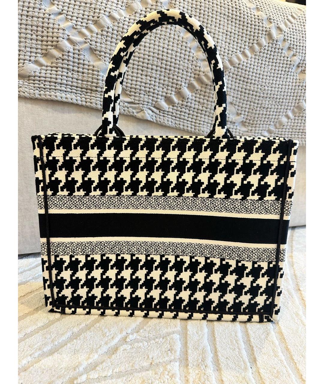 CHRISTIAN DIOR Черная жаккардовая сумка тоут, фото 3