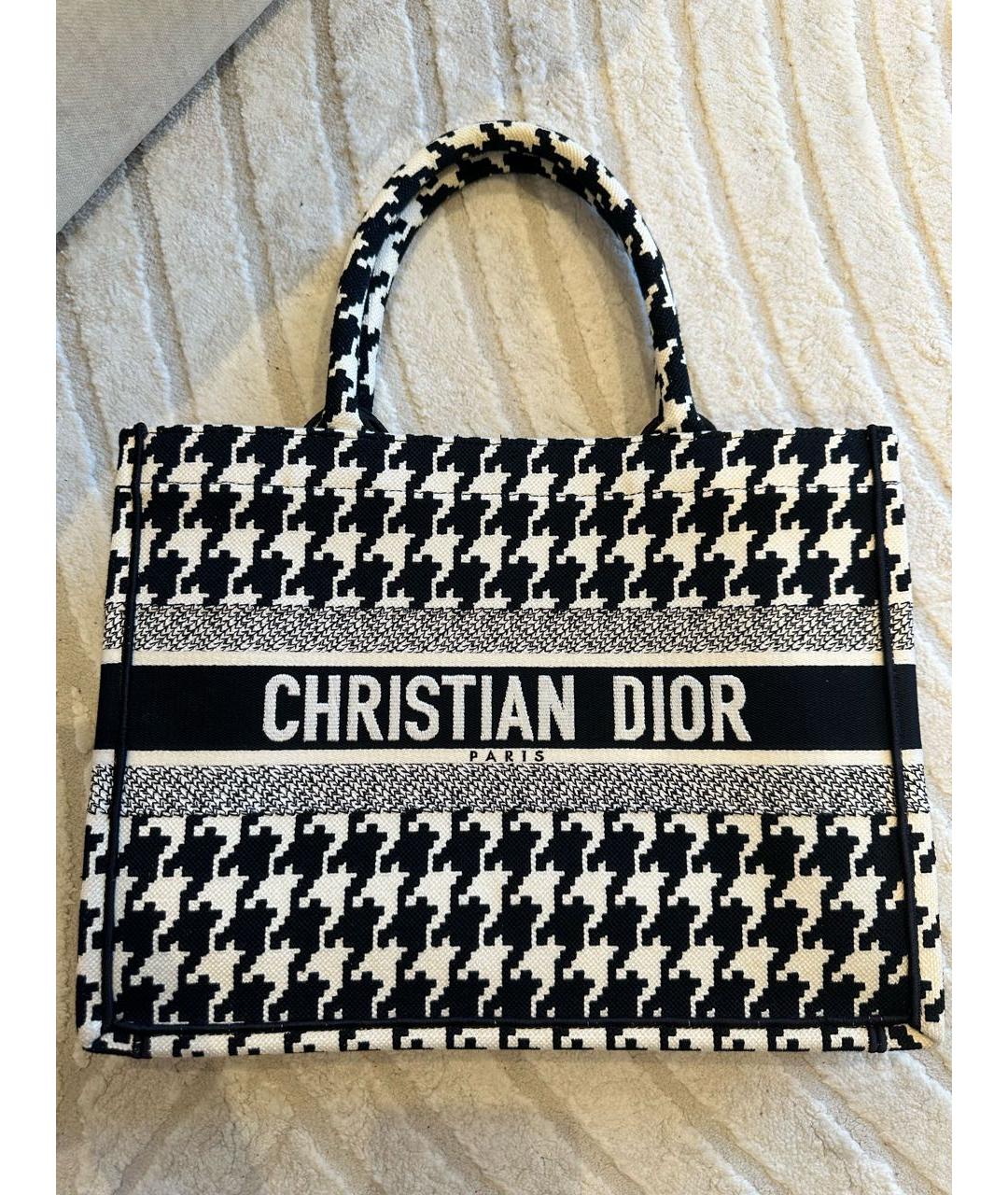 CHRISTIAN DIOR Черная жаккардовая сумка тоут, фото 9