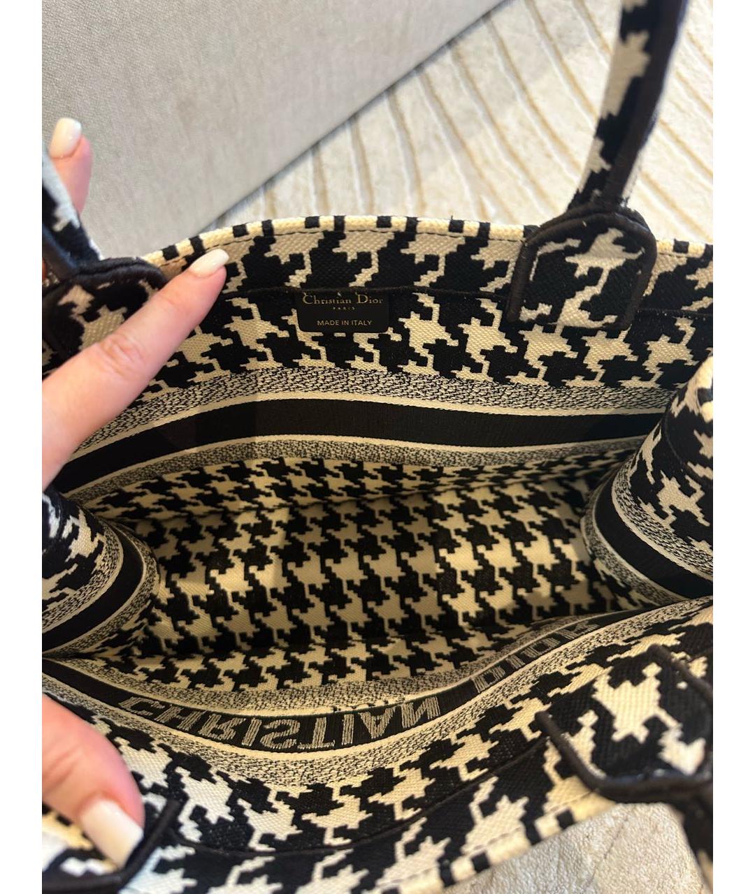 CHRISTIAN DIOR Черная жаккардовая сумка тоут, фото 8