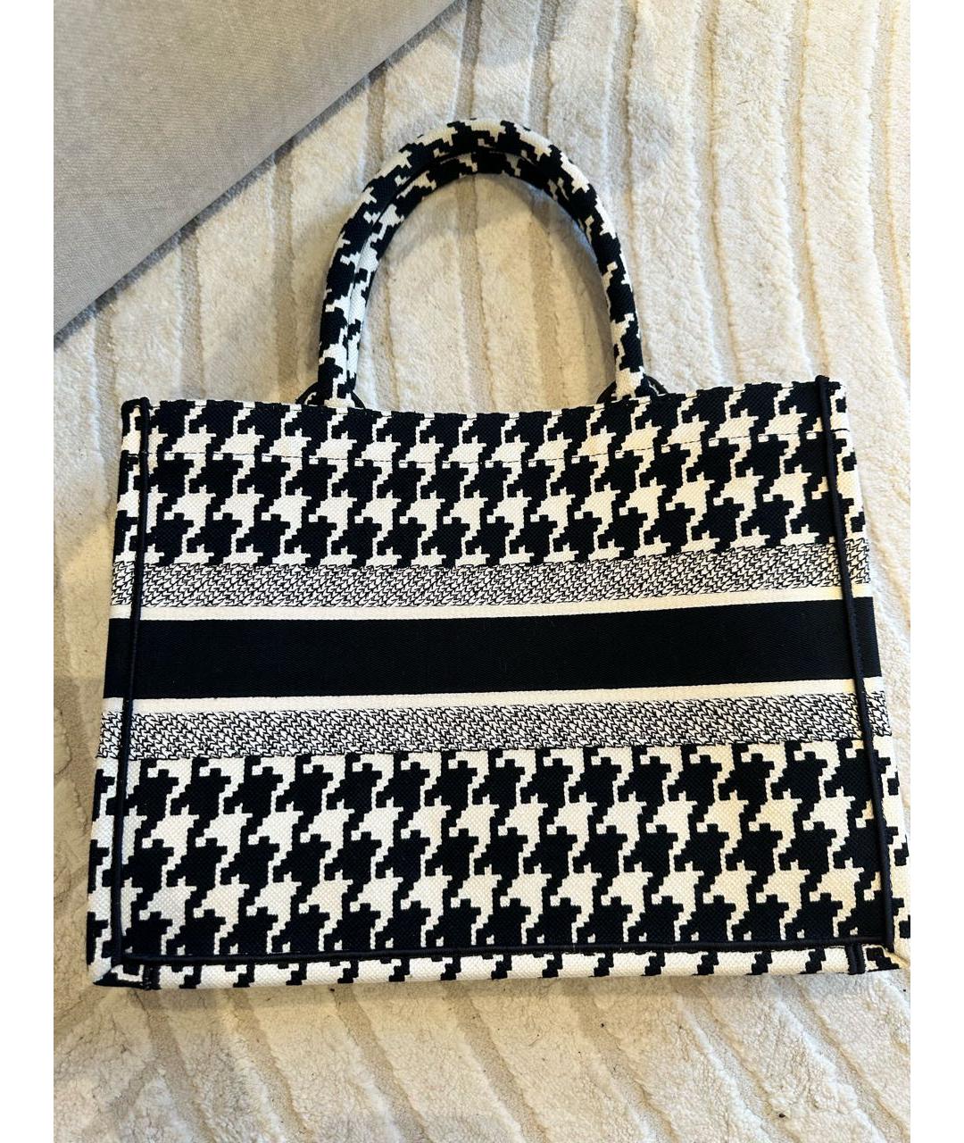 CHRISTIAN DIOR Черная жаккардовая сумка тоут, фото 7