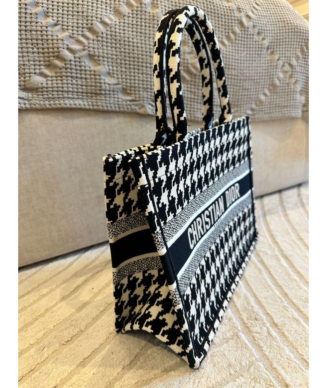 CHRISTIAN DIOR Черная жаккардовая сумка тоут, фото 2