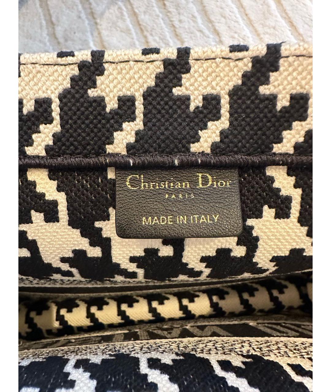 CHRISTIAN DIOR Черная жаккардовая сумка тоут, фото 6