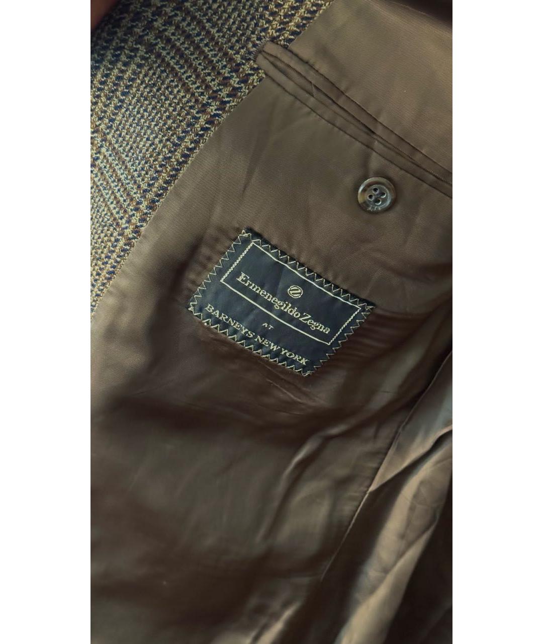 ERMENEGILDO ZEGNA XXX Коричневый шерстяной пиджак, фото 4