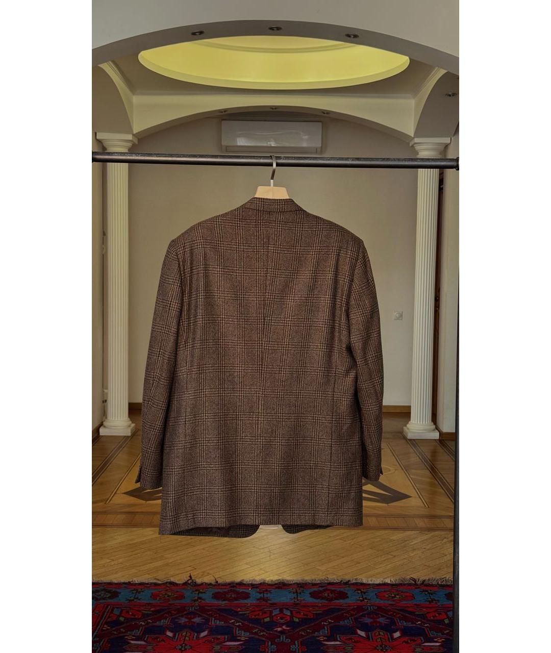 ERMENEGILDO ZEGNA XXX Коричневый шерстяной пиджак, фото 2