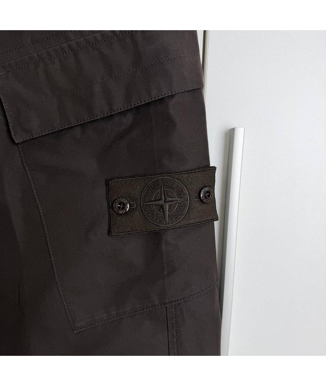 STONE ISLAND Коричневые хлопковые повседневные брюки, фото 4