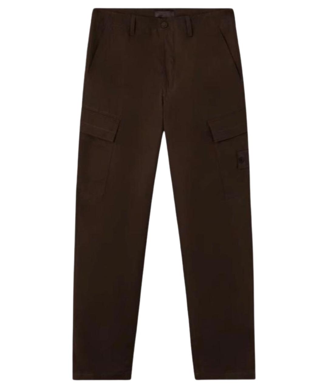 STONE ISLAND Коричневые хлопковые повседневные брюки, фото 1