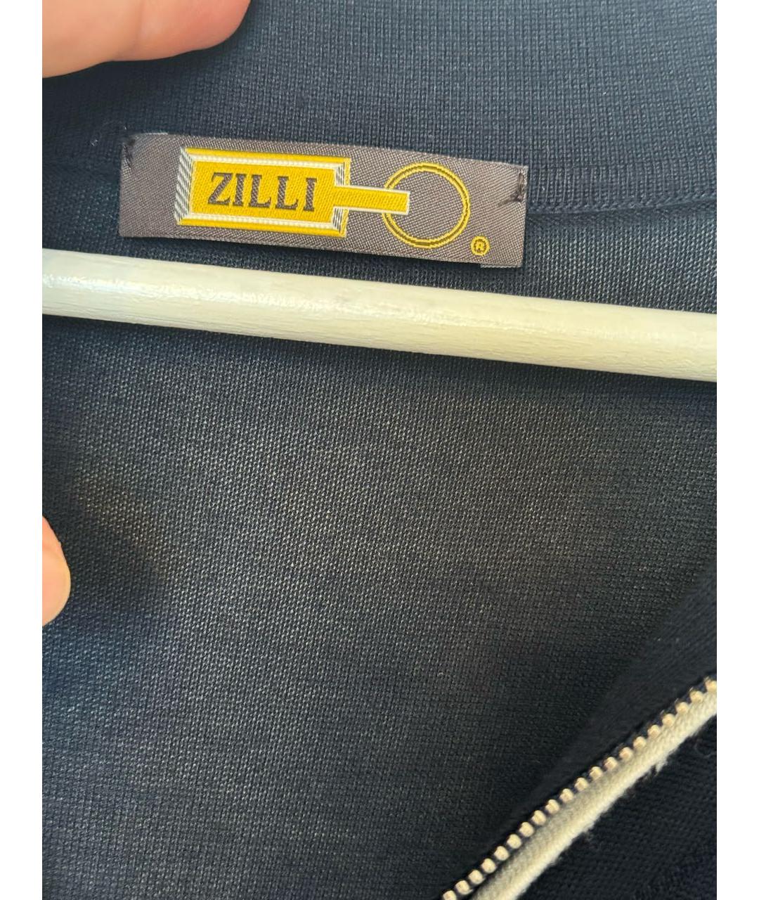 ZILLI Темно-синее хлопковое поло с коротким рукавом, фото 3