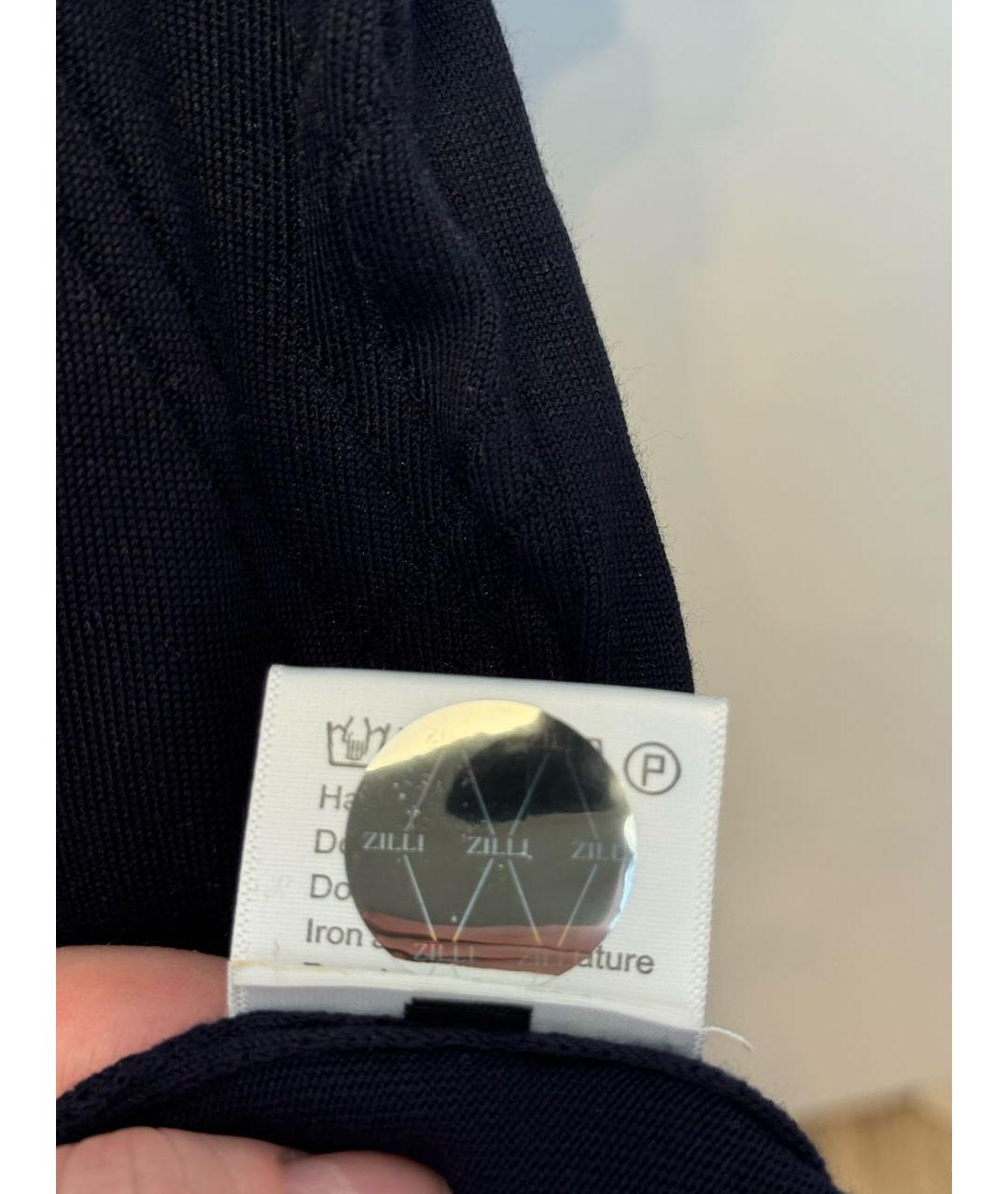 ZILLI Темно-синее хлопковое поло с коротким рукавом, фото 5