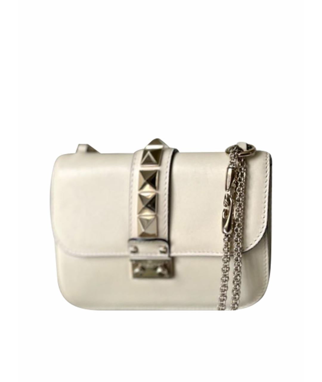 VALENTINO Бежевая кожаная сумка через плечо, фото 1