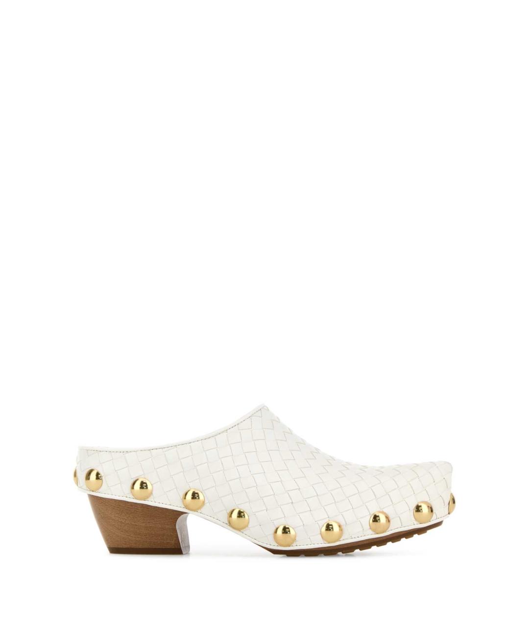 BOTTEGA VENETA Белые кожаные сабо, фото 1