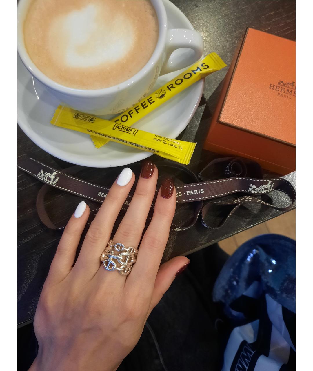 HERMES Серебряное серебряное кольцо, фото 2
