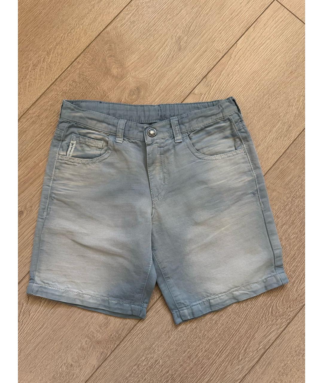 ARMANI JEANS Голубые хлопковые детские шорты, фото 7