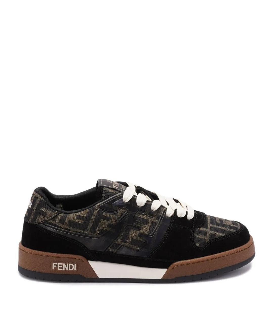 FENDI Черные замшевые низкие кроссовки / кеды, фото 1