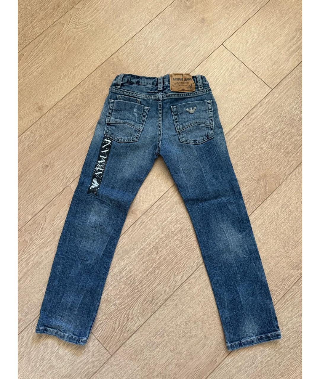 ARMANI JUNIOR Темно-синие хлопковые детские джинсы, фото 2