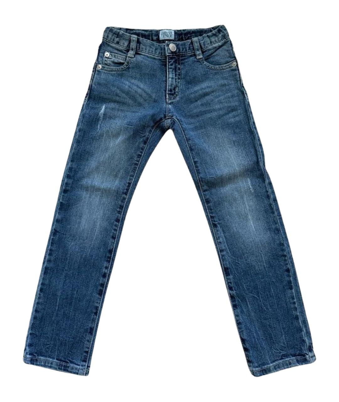 ARMANI JUNIOR Темно-синие хлопковые детские джинсы, фото 1
