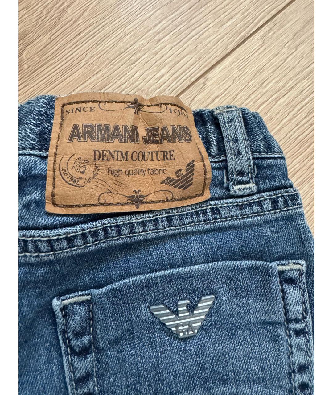 ARMANI JUNIOR Темно-синие хлопковые детские джинсы, фото 5