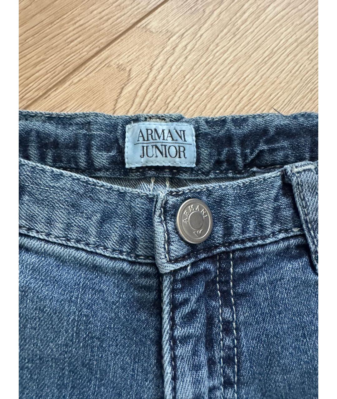 ARMANI JUNIOR Темно-синие хлопковые детские джинсы, фото 3
