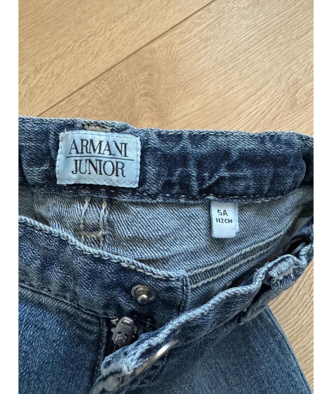 ARMANI JUNIOR Темно-синие хлопковые детские джинсы, фото 6