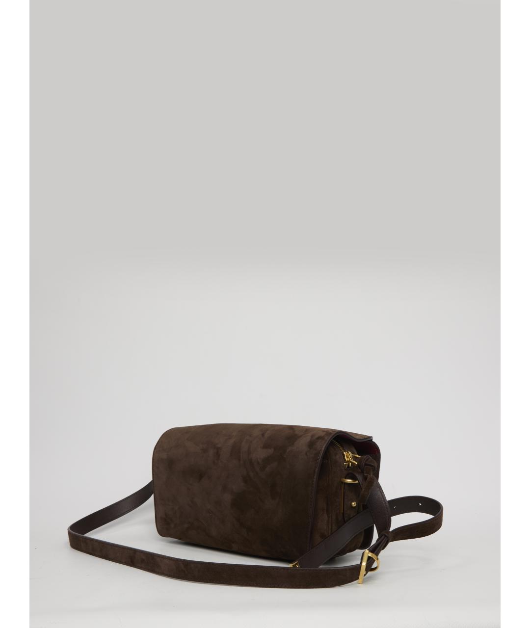 BALENCIAGA Коричневая замшевая сумка через плечо, фото 3