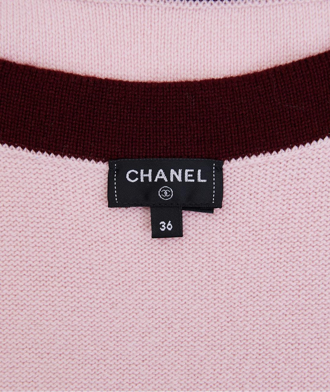 CHANEL Розовое кашемировое повседневное платье, фото 4