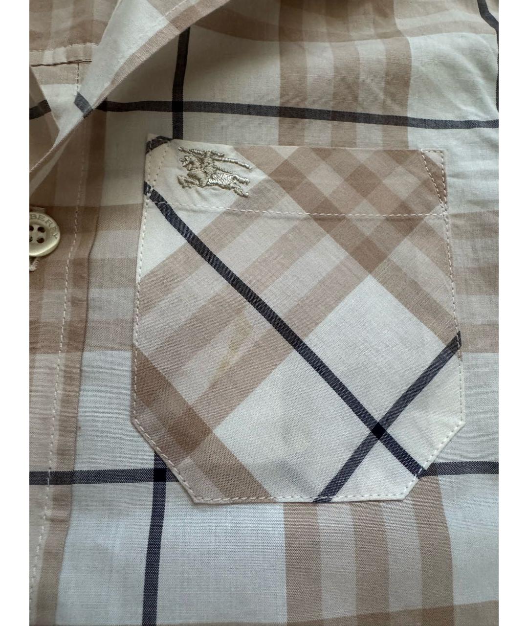 BURBERRY Бежевая хлопковая детская рубашка, фото 4